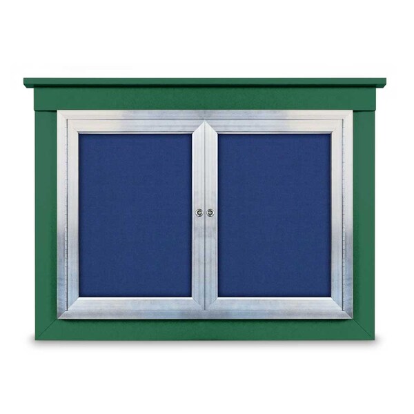 48"x36" 2-Door Enclosed Outdoor Letterboard, Hdr, Black Felt/Black